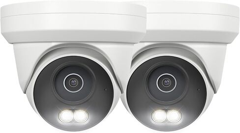 UNILOOK 4K 8MP PoE IP Camera, Wired Turret Security Camera Outdoor | AI Human Vehicle Detection, 100FT Smart Color Night Vision, Built-in Mic, 110° Wide Angle, @20fps, Full Metal, NDAA (2 Pack) in Kuwait