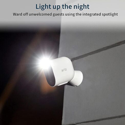 Arlo Pro 4 Spotlight Camera 4 Pack - Wireless Security, 2K Video & HDR, Color Night Vision, 2 Way Audio, Direct to WiFi No Hub Needed, VMC4450P (Renewed) in Kuwait