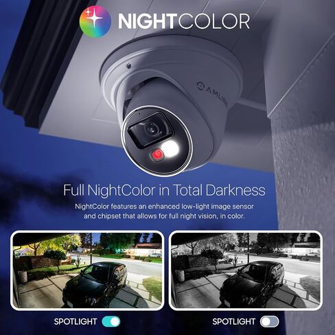 AMLINK 5MP Security AI IP PoE Camera, Night Color 100ft, Human/Vehicle Detection, NDAA Compliant, Indoor Outdoor Surveillance Turret, 2-Way Audio, Support 256GB MicroSD, Deterrent, 20fps AL5M-T5171EW in Kuwait
