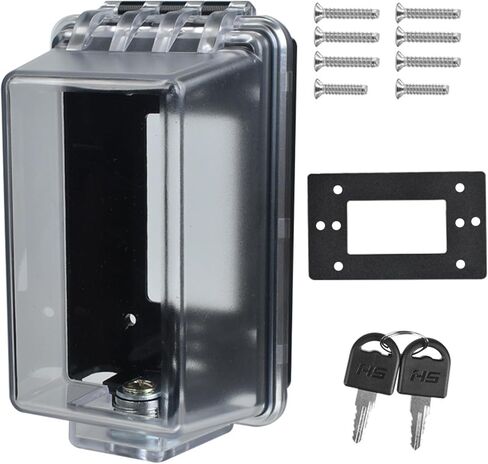 Baby Safety Outlet Cover Box-Key Lock for Much Better Toddler Proofing,Easier Operation,Simple 4 Step Install with Included Screws,Suitable for all Standard Electrical Outlets and Wall Switch in Kuwait