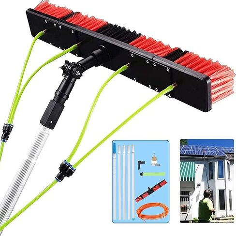 11m/36ft Window Cleaning Pole, Water Fed Telescopic Brush, Water/Hose Fed Pole, Cleaning Photovoltaic and Solar Panels / 11m Rod / 30cm Brush Head in Kuwait
