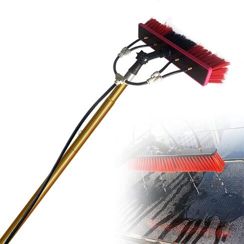 18FT Water Fed Window Cleaning Pole - Telescopic Brush for Solar Panel Cleaning, Photovoltaic Systems, and Hard-to-Reach Windows - Effortless Extension for Sparkling Results in Kuwait