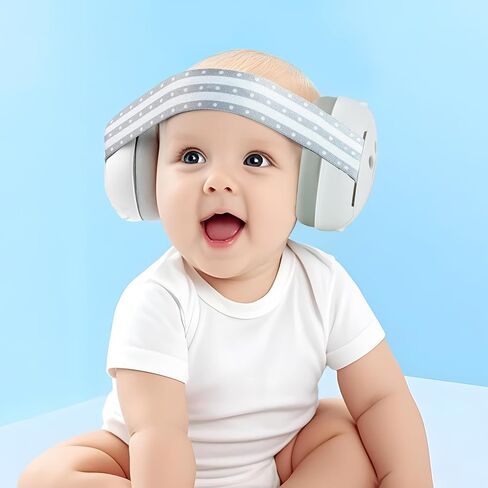 PandaEar Baby Ear Protection, Noise Cancelling Headphones for Babies with Adjustable Headband Noise Reduction Earmuffs for Infant and Toddlers 0-36 Months(Gray) in Kuwait