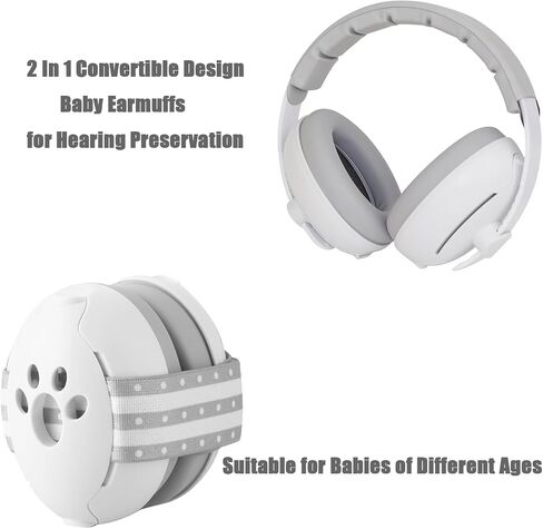 PandaEar Baby Ear Protection, Noise Cancelling Headphones for Babies with Adjustable Headband Noise Reduction Earmuffs for Infant and Toddlers 0-36 Months(Gray) in Kuwait
