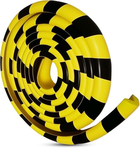 Wall Edge Corner Guards 196.9in (5m), Yellow & Black Foam Protector Padding with Self Adhesive Backing for Garage Walls, Shelves, Corners & Equipment Protection in Kuwait
