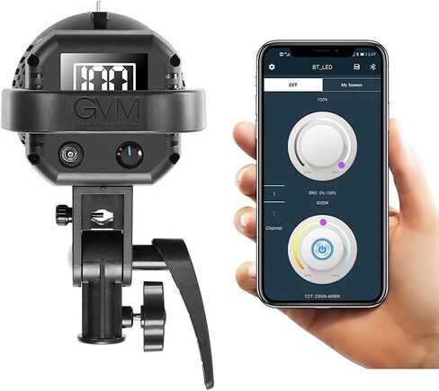 GVM Great Video Maker 80W CRI97+ Video Lights with Bowens Mount Color Temperature 5600K Dimmable LED Continuous Lighting Spotlight Photography Shooting Light with Reflector (80W + Filter) (VC-P80S) in Kuwait