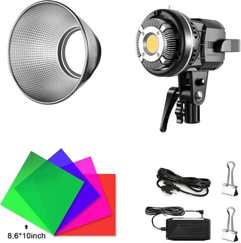 GVM Great Video Maker 80W CRI97+ Video Lights with Bowens Mount Color Temperature 5600K Dimmable LED Continuous Lighting Spotlight Photography Shooting Light with Reflector (80W + Filter) (VC-P80S) in Kuwait