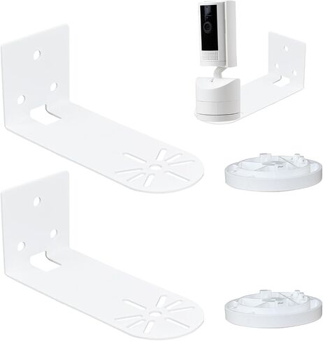 Wall Mount Compatible with Ring Pan-Tilt Indoor Cam(2024),Ring Indoor Cam | Metal Camera Holder Bracket,Camera Corner Ceiling Mount,Stable and Durable,Two Ways Installation-Adhesive or Drilling,2 Pack in Kuwait