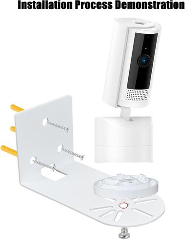 Wall Mount Compatible with Ring Pan-Tilt Indoor Cam(2024),Ring Indoor Cam | Metal Camera Holder Bracket,Camera Corner Ceiling Mount,Stable and Durable,Two Ways Installation-Adhesive or Drilling,2 Pack in Kuwait
