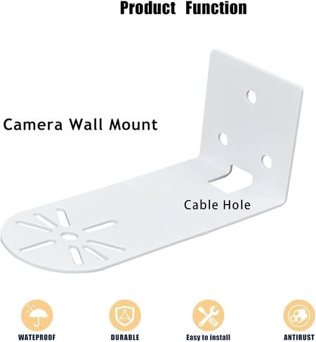 Wall Mount Compatible with Ring Pan-Tilt Indoor Cam(2024),Ring Indoor Cam | Metal Camera Holder Bracket,Camera Corner Ceiling Mount,Stable and Durable,Two Ways Installation-Adhesive or Drilling,2 Pack in Kuwait