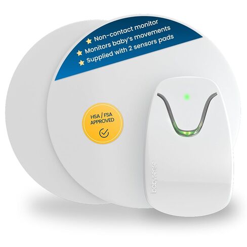 Babysense 7 Baby Sleep Breathing Movement Monitor for Newborn and Infants, No WiFi, Non Wearable, Non Contact Monitor with 2 Under-Mattress Sensors for Full Crib Coverage, FSA Baby Monitor in Kuwait