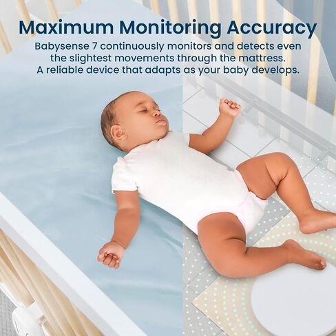 Babysense 7 Baby Sleep Breathing Movement Monitor for Newborn and Infants, No WiFi, Non Wearable, Non Contact Monitor with 2 Under-Mattress Sensors for Full Crib Coverage, FSA Baby Monitor in Kuwait