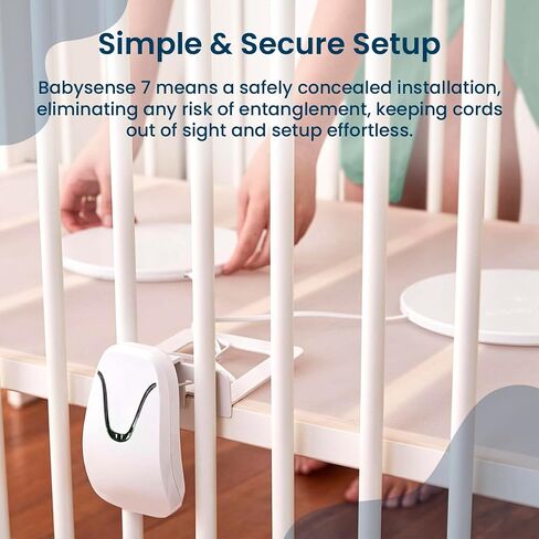 Babysense 7 Baby Sleep Breathing Movement Monitor for Newborn and Infants, No WiFi, Non Wearable, Non Contact Monitor with 2 Under-Mattress Sensors for Full Crib Coverage, FSA Baby Monitor in Kuwait