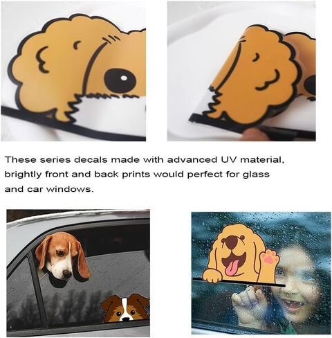 Dog Wall Stickers, Puppy Decals for Nursery Room and Classroom, Funny Window Clings for Bedroom, Cartoon Animal Decorations, Peeping Puppies in Kuwait