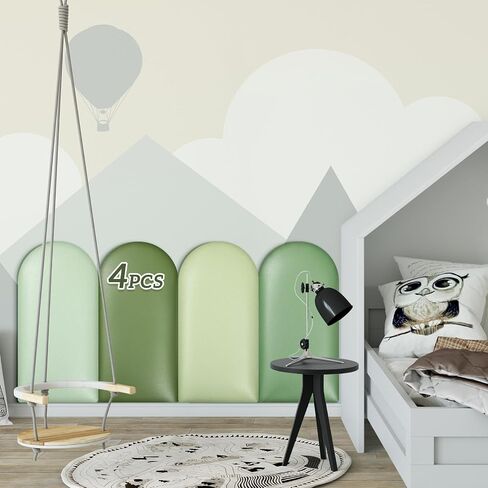 Jetec 6 Pcs Kids Wall Padding Panels, 1.18 Inch Thick Foam Wall Protector, 15.75 x 7.87 Inch Soft 3D Rainbow Safety Panels for Nursery & Playroom in Kuwait