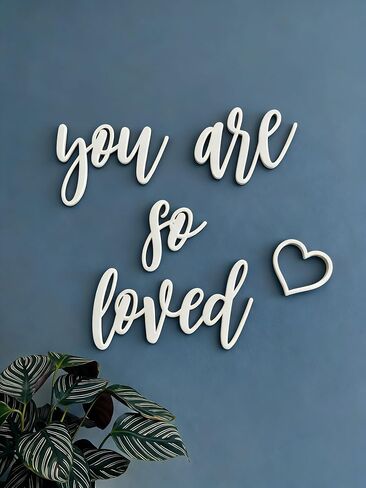You are so loved Small Quote Wall Sign,Wood Sign Home Decor,Nursery Crib Boy Room Office Home Wall Art Baby Shower Party Decor in Kuwait