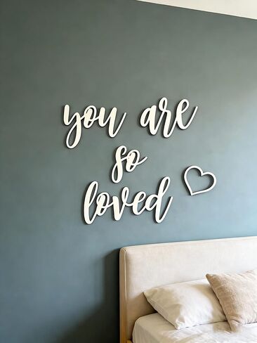 You are so loved Small Quote Wall Sign,Wood Sign Home Decor,Nursery Crib Boy Room Office Home Wall Art Baby Shower Party Decor in Kuwait