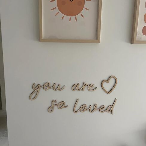 You are so loved Small Quote Wall Sign,Wood Sign Home Decor,Nursery Crib Boy Room Office Home Wall Art Baby Shower Party Decor in Kuwait
