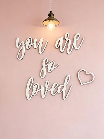 You are so loved Small Quote Wall Sign,Wood Sign Home Decor,Nursery Crib Boy Room Office Home Wall Art Baby Shower Party Decor in Kuwait