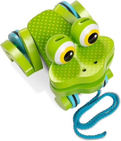 Melissa & Doug First Play Frolicking Frog Wooden Pull Toy in Kuwait