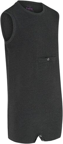 SpecialKids.Company Adults Adaptive Sleeveless Bodysuit, Tube Access | Special needs bodysuit for adults, tube access for feeding tubes, snap crotch closure, anti strip design, reinforced crotch in Kuwait