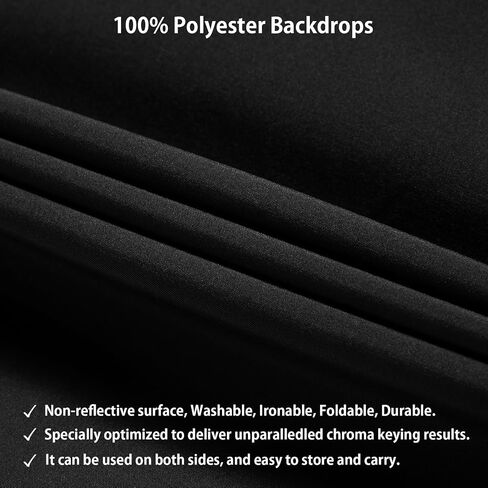10x10FT Black Backdrop, Black Photo Backdrops for Photoshoot | Chromakey Polyester Fabric Pure Black Photo Backdrop Curtain for Portrait Photoshoot Party Photography Video (Backdrop Only) in Kuwait