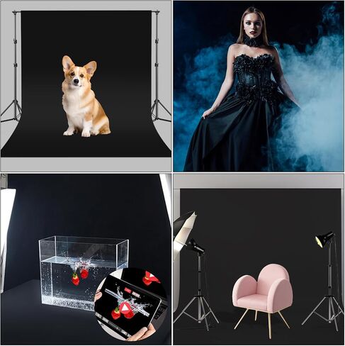 10x10FT Black Backdrop, Black Photo Backdrops for Photoshoot | Chromakey Polyester Fabric Pure Black Photo Backdrop Curtain for Portrait Photoshoot Party Photography Video (Backdrop Only) in Kuwait