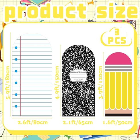 3 Pcs Arch Backdrop Cover Set Composition Pencil Crayon Back to School Stretchy Backdrop School Party Arch Covers Arch Stand Cover for Back to School Birthday Party Favor Supplies in Kuwait