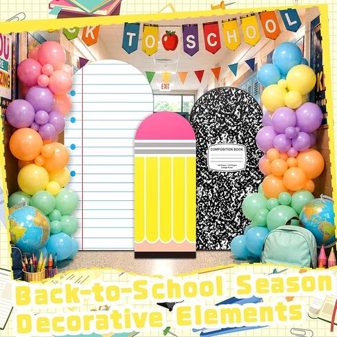 3 Pcs Arch Backdrop Cover Set Composition Pencil Crayon Back to School Stretchy Backdrop School Party Arch Covers Arch Stand Cover for Back to School Birthday Party Favor Supplies in Kuwait