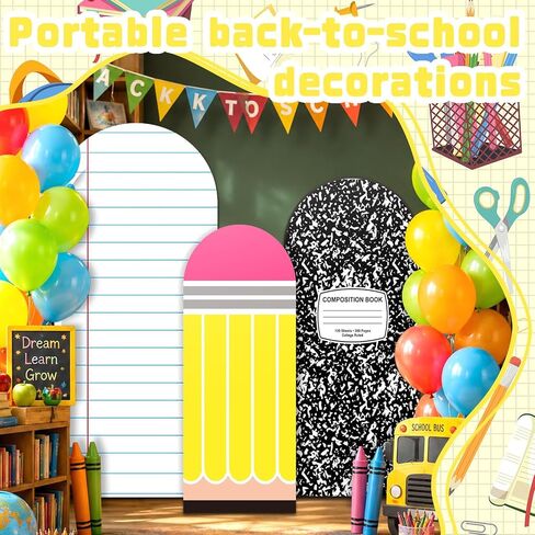 3 Pcs Arch Backdrop Cover Set Composition Pencil Crayon Back to School Stretchy Backdrop School Party Arch Covers Arch Stand Cover for Back to School Birthday Party Favor Supplies in Kuwait