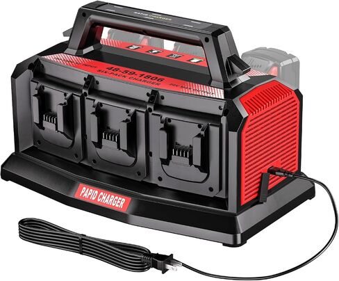 DTEZTECH Fast Charger for Dewalt 20V Battery, 6-Port Multi Simultaneous Rapid Charger Station Compatible with Dewalt 60V Batteries, Replacement Battery Charger for DCB104 (Tool Only) in Kuwait