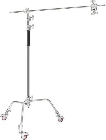 Neewer 10 Feet/3 Meters Adjustable C-Stand Light Stand with 4 Feet/1.2 Meters Extension Boom Arm, 2 Pieces Grip Head and Carry Bag for Photography Studio Video Reflector, Umbrella, Monolight, etc in Kuwait