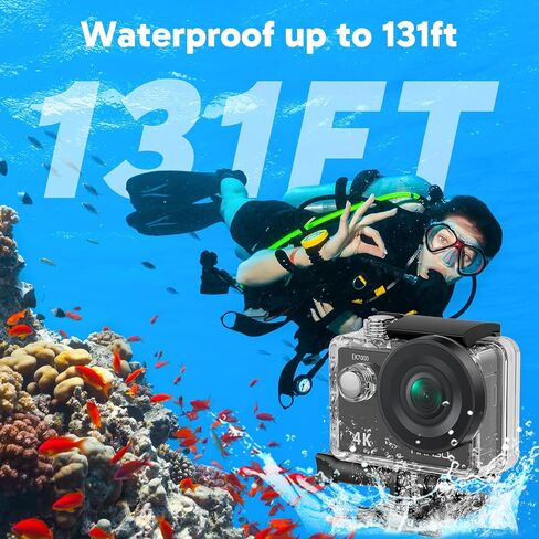 AKASO EK7000 4K30fps Action Camera with EIS Ultra HD 20MP 131ft Waterproof Underwater Camera with 4X Zoom Remote Control with Accessories Kit in Kuwait