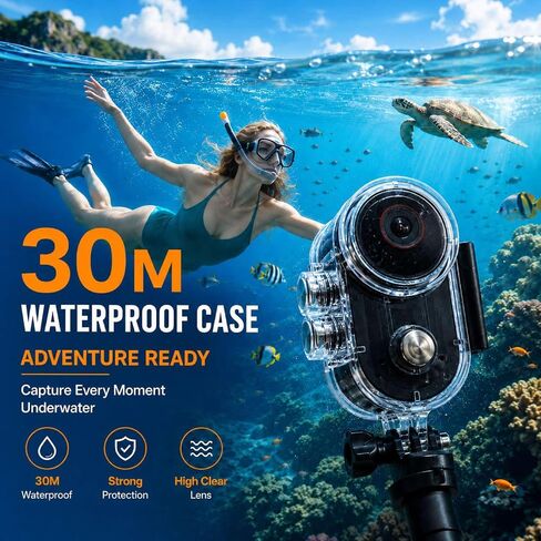 4K Mini Body Camera, Wearable POV Action Cam with 6-Axis EIS | 4K/30FPS with 6-Axis EIS, 154° Wide Angle, 64GB Card, Charging Case, Clip, Helmet & Bike Mount, 30m Waterproof Case for Vlog in Kuwait