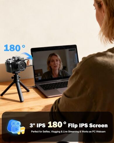 NBD 5K 64MP Digital Cameras for Photography,16X Zoom，Flip Screen,Dual-Lens | WiFi, Autofocus, Wide & Macro Lens, Microphone, 2 Batteries, 64GB Card, for YouTube, Vlogging,Travel, Beginners and Adults in Kuwait