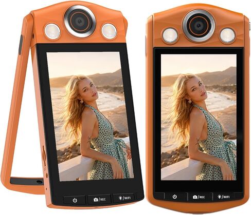 ORDRO VS3 4K Digital Camera w/360° Flip, 64MP, AF, WiFi, Remote | 360° Flip Screen, 4K/60fps + 64MP Photos,WiFi 6 Speed & Remote,Smart AF & 20cm Macro Mode | Fast Focus,Creative Shots in Kuwait