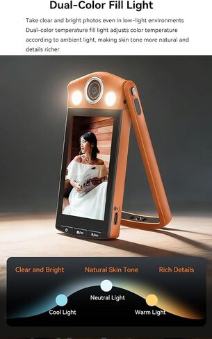 ORDRO VS3 4K Digital Camera w/360° Flip, 64MP, AF, WiFi, Remote | 360° Flip Screen, 4K/60fps + 64MP Photos,WiFi 6 Speed & Remote,Smart AF & 20cm Macro Mode | Fast Focus,Creative Shots in Kuwait