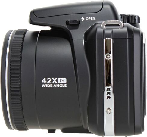 Kodak PIXPRO AZ425 Digital Camera (Black) | 20MP Sensor, 42x Optical Zoom, 24mm Wide-Angle Lens & Optical Image Stabilization | Great for Travel & Everyday Photos (AZ425BK) + 32GB Card + Bag + Cloth in Kuwait