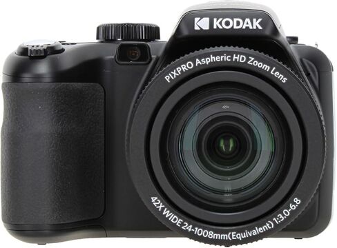 Kodak PIXPRO AZ425 Digital Camera (Black) | 20MP Sensor, 42x Optical Zoom, 24mm Wide-Angle Lens & Optical Image Stabilization | Great for Travel & Everyday Photos (AZ425BK) + 32GB Card + Bag + Cloth in Kuwait