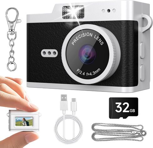 Pocket Mini Camera, 1080P HD Y2K Retro Keychain Digital Camera | 32GB SD Card, 0.96" Screen, Portable Video Recorder for Travel Vlogs & Daily Recording, Pink in Kuwait