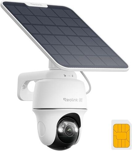 REOLINK 4K LTE Cellular Security Camera Wireless Outdoor, No WiFi 3G/4G Solar Powered, 360 Auto Tracking AI Detection, Color Night Vision, max. 512G Local Storage, SIM Card Included, Go PT Ultra+SP2 in Kuwait