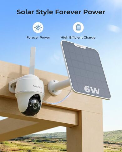 REOLINK 4K LTE Cellular Security Camera Wireless Outdoor, No WiFi 3G/4G Solar Powered, 360 Auto Tracking AI Detection, Color Night Vision, max. 512G Local Storage, SIM Card Included, Go PT Ultra+SP2 in Kuwait