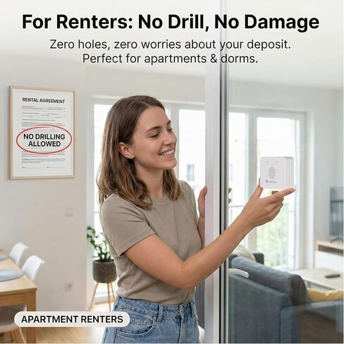 Wireless Window Camera for Indoor: No Wires No Power Outlet | 45-Day Battery for Rental Home Security with 4MP Color Night Vision - 3s DIY No Tools No Drill with Removable Magnetic Mount in Kuwait