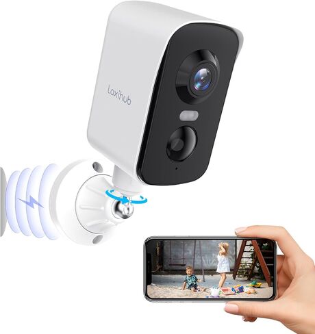Arenti 340° Pan Wireless Security Camera Outdoor Magnetic, 3MP Battery Powered Wireless Camera for Home Security, Full-Color Night Vision, PIR AI Detection, 2-Way Audio, 2.4G WiFi Works with Alexa in Kuwait
