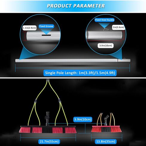 Window Cleaning Pole Water Fed Telescopic Brush Window Cleaner Kit Extendable Solar Panel Washing Equipment Cleaning Conservatory Roof in Kuwait