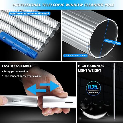 Window Cleaning Pole Water Fed Telescopic Brush Window Cleaner Kit Extendable Solar Panel Washing Equipment Cleaning Conservatory Roof in Kuwait