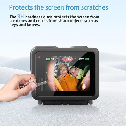 NOUKAJU Screen Protector for GoPro LIT Hero, HD Tempered Glass,9h Hardness,Scratch,Anti-Fingerprin,Tempered Glass Film Guard for GoPro LIT Hero Camera[1+1Pack] in Kuwait