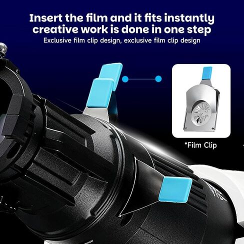 YSKE-Bowens Mount Spotlight Conical Optical Snoot kit 19°,Photography Studio Lighting Accessory with 30 Metal Gobos&5 Color Gels Focus ControlCompatible for Aputure Godox Nee*wer Profoto LED Lights in Kuwait