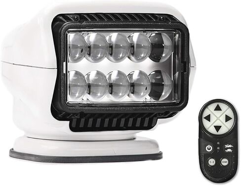 Golights Stryker ST Series 30004ST LED Searchlight, Permanent Mount with Wireless Handheld Remote Control, 360 Rotation, White Finish, for Trucks, Boats, RVs, and Work Vehicles in Kuwait
