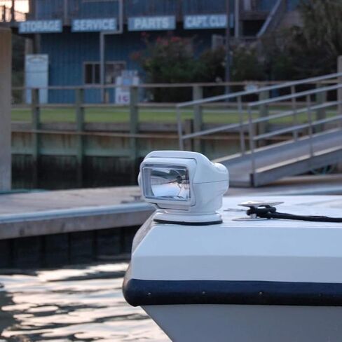 Golights Stryker ST Series 30004ST LED Searchlight, Permanent Mount with Wireless Handheld Remote Control, 360 Rotation, White Finish, for Trucks, Boats, RVs, and Work Vehicles in Kuwait